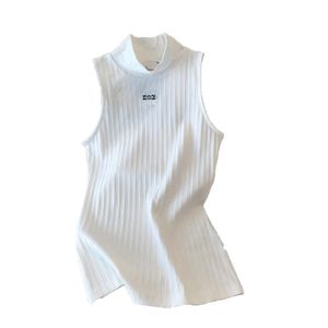 Designer Womens Knits Camisoles Tees Turtleneck T Shirts Sleeveless Woman Summer Tanks Camis Tees Vest Short Shirt Lady Slim Vests Ice Silk Tops 100% Cotton