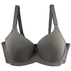 Bras 2024 New Thin Cup Bra European and American Large Size Underwear Grey Pink Beige Black Womens Large Size UnderwearL2405