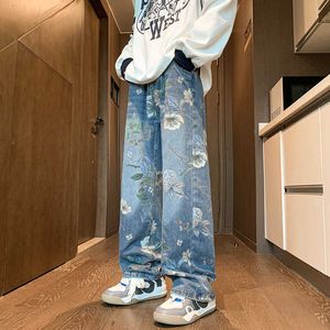 American Street Jeans Erkek İlkbahar ve Sonbahar Hiphop Pantolon Modaya Marka Gevşek Düz Bacak Geniş