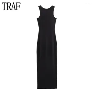 Abiti casual Brack Bodycon Dress Long Donna Semi Sheer Maxi for Women Sleeveless Night Female Summer Beach