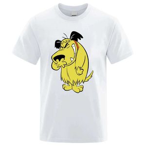 メンズTシャツMuttleyTシャツ漫画面白いコットン笑い犬のユーモアHhhhahaファッションStrt TシャツメンブランドTシャツT240505