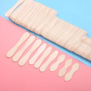 Tools 50X Ice Cream Popsicle Wooden Sticks Ice Cream Spoon Hand Crafts Lolly Cake Tools Wood Taster Spoons for Ice Cream Dessert DIY