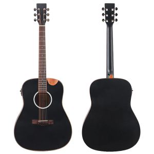 Gitarr 41 tum 6 strängar elektriska akustiska gitarr folk gitarr svart brun cutaway design gitarra med radion hörn gratis frakt