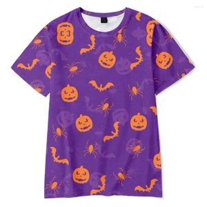 Herrdräkter A1805 Casual Breattable Fashion Top T-shirt Anpassad affärsrundhals Kort ärm Halloween Pumpkin Head