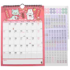 Kalender hängande kalender 2024 Månadskontor Small vägg hushåll Familjepapper kalendrar rum dagliga datering