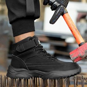 Boots High Top Work Shoes Men Indestructible Steel Toe Safety Anti-smash Non-slip Man Comfortable Hiking Sneakers Biker