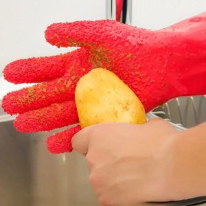 Handschuhe schnelle Peeling Kartoffelreinigung Handschuhe Schalen Gemüse Obst Haut Schabt Fischschuppen Latex Handschuhe Handschuhe Küchenzubehör