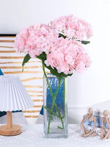 Flores decorativas Touch autêntico Hydrangea grande artificial Diy Decoração da sala de estar mesa de estar Floral Arranjo Floral