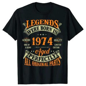 S 50th Retro Legend родилась в 1974 году. 50-летняя футболка графическая хлопковая уличная одежда с коротки