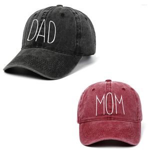 Ball Caps DAD MOM Embroidery Baseball Men Women Retro Washed Cotton Snapback Outdoor Sports Visor Sun Hat