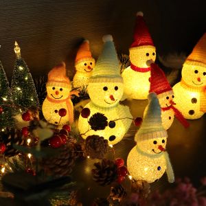 새로운 크리스마스 눈사람 장식 라이트 태양열 LED 정원 방수 라이트 야외 잔디밭 조경 지하 등불 밤광