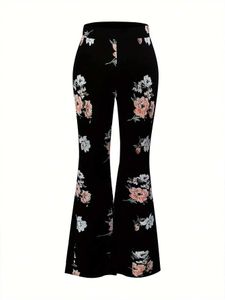 Calças femininas Capris plus size size feminino impresso perneiras de cintura alta