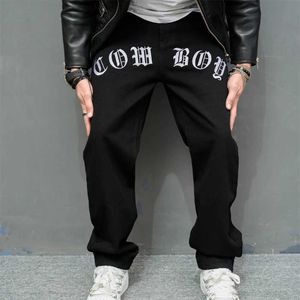 Men's Jeans Strt Men Stylish Oversize Straight Jeans Good Quality Male Letter Embroidery Casual Denim Pants Plus Size 5XL 6XL Y240507