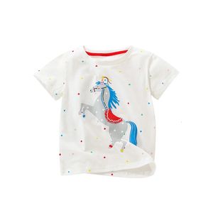 Metri saltanti arrivare un unicorno ragazze tees cotone estate vestiti per bambini in cima