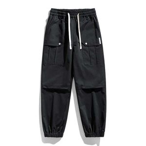 Men's Pants Spring and Autumn New Season Pants Fashion Casual Work Pocket Mens Sports Pants Drawstring Tie Leg 140kg 8XL 9XL J240507