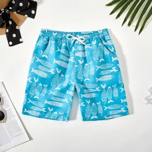 Costumi da bagno 514 anni da ragazzi cartone animato Trunks per adolescenti pantaloni da spiaggia morbidi per bambini college per bambini pantaloncini da spiaggia per bambini