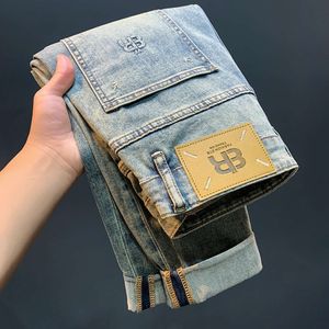 Modekläder amerikansk stil sanna religiösa jeans män sommar retro smal fit små raka beskärda byxor trendiga Harlan tunna casual mäns byxor herr jeans design