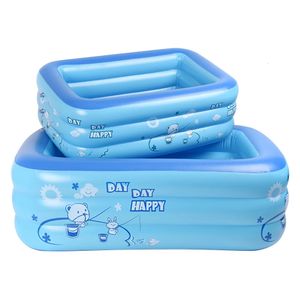 Bambini gonfiabili piscine piscine portatili rettangolo baby palla pozzo pozzo per interni Outdoor 3 anelli cartone animato stampato per il bambino per adulti di famiglia 240506