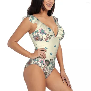 Damskie stroje kąpielowe seksowne jednoczęściowe strój kąpielowy 2024 Kobiety pastelowe kwiaty Butterfly Monokini Monokini Bodysuit Girl Beach Bathing Suit