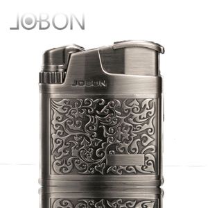 Jobon Großhandel Fashion Metal Nachfüllbares Jet Blue Flame Gas Ungefülltes Butan klassisches Vintage Leichtere Accessoires für Zigarre
