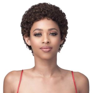 Pixie Cut Perücken für schwarze Frauen kurze afro lockige menschliche Haar Perücken für afroamerikanische brasilianische jungfräuliche Haare Afro -Perücken glänzende Vollmaschine Made Perücken