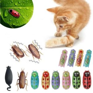 Brinquedos engraçados bugs elétricos Catnip Toy Automatic Tunnel Mini Robô Vibração Brinquedos de Insetos para Cats Operado por Bateria Coloque Ladrenbug