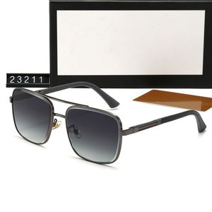 Óculos de sol designers Men's Sunglasses Brand Square Marca Luxo Metal Frame Polarizado óculos clássicos pretos Retro Verão Dirigindo óculos de sol ao ar livre com caixa