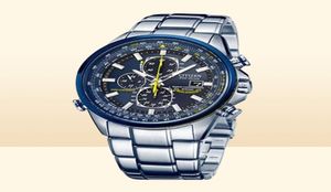 Men039s Titta på Top Luxury Business Quartz Watch Men Waterproof Blue Angel World Chronograph Casual Steel Band Watch Waterproof 27140283