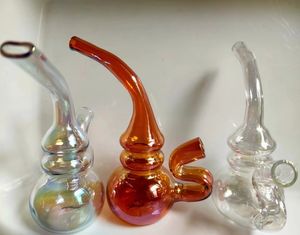 Mini glas kalebass vattenpipa vatten bong rör 3,5 tum rökande halm tobak återvinnare bongs bubbler dab riggar