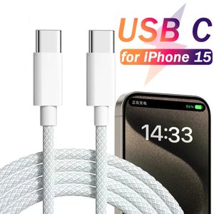 USB C per digitare il cavo dati del telefono cellulare Carica rapida PD 60W Cavo di caricatore intrecciato per iPhone 15 Android Samsung