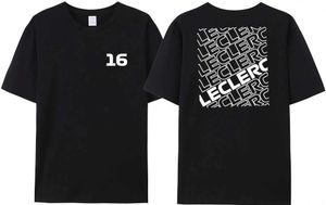 Herr t-shirts 2024 herr racing 16 t-shirt f-1 charles leclerc brev harajuku tryck racing fans kvinnors avslappnade kläder topp t240506