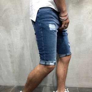 Men's Shorts New mens casual shorts fashionable jeans long pants destructive tight jeans torn jeans worn-out jeansL2405