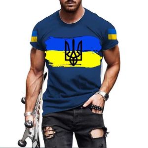 Koszulki mężczyzn 2023 Vintage Mens T-shirt Ukrańska koszulka 3D Męskie Męskie Ukrainy Armia Wojskowa T-shirty Ukraińska flaga TSSHIRT TS XXS-6XL T240506