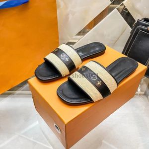 24SS Women Slippers Sandals заблокируйте его плоский мул холст золотой круг.