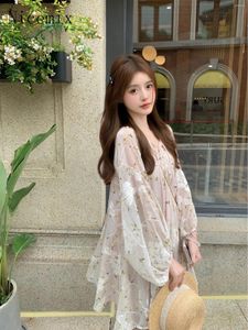 Casual Dresses Summer Dress for Women Super Immortal Gentle Lantern Sleeves broderad dollkjol flicka söt prinsessor stil lös kort