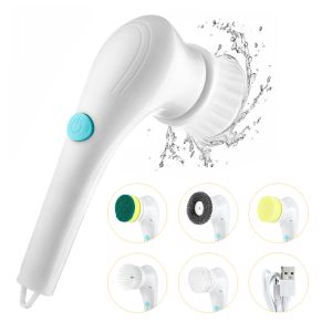 Set Electric Handheld Scrubber Bathtub Sink Bathroom Kitchen Tile Cleaning Brushes Washing Tool Drill Brush Set with 5 Heads