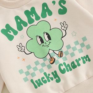 Kläderuppsättningar St Patricks Day Outfit 0 3 6 9 12 18 24 Månad 2T 3T Toddler Baby Girl Boy Clothes Clover Sweatshirt Top Pants Set