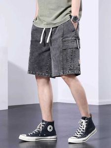 Herren Shorts 2023 Neuer Sommer Multi-Taschen-Herren-Denim-Shorts großer 8xl Street Kleidung Knie Länge lässige Baumwollmenschen Kurzer Cargo Jeansl2405