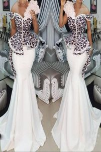 2019 Plus Size Africa Mermaid Prom Dress One Shoulder Lace Peplum Ruffles Aso Ebi Long Evening Dress Formal Wear Robe de Soiree Cu8313283