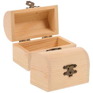 Storage Boxes Bins 2 pieces/1 piece wooden treasure chest Solid wood Vintage jewelry storage box with buckle Q240506