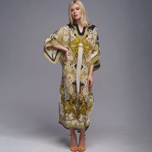 Sukienki Teelynn boho kwiatowy nadruk luźne pokrywki kobiety Smock Casual Beach Wear Kimono Rade Bohemia Sukienka Summer 2023 Vintage Vestidos