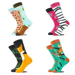 Donne calzini 1 pair asimmetrici Ab animale animale alla moda personalizzato Tigre zebre giraffe stampato