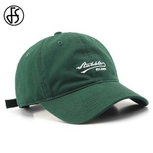 Ball Caps FS 2024 Cotton Blue Green Baseball Cap for Men Hat Hats Hip Hop Snapback Hat Winter Outdoor Sports Women Caps Bone Masculino Y240507