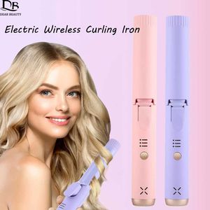 Curling Irons Electric Wireless Curling Iron 25mm Female Curler Portable and Long Lasting Wave Frisyr Tool Professional Q240506
