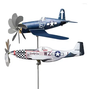 Garden Decorations Aircraft Wind Vane Metal Stainless Steel Ornament Patio Windmill Detection
