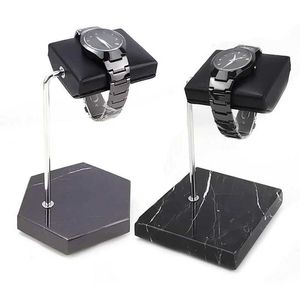 Jóias Stand Marble Stand Display Black PU PU Leather Jewelry Gift Organizador Q240506