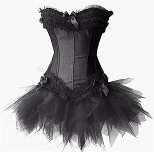 Womens plus size satin lace comical tight fitting corset Tutu dress Halloween costume 240430