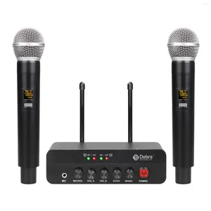 Mikrofone Debra x7 Karaoke 2-Kanal-Wireless-Mikrofonsystem mit DSP Reverb Optical Grenzfläche Koaxialeingabe für und Kirche u