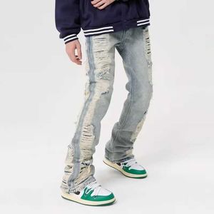 s 2023 Ropa Grunge Y2K Streetwear Hole Ripped Baggy Jeans Pants Men Clothing Straight Hip Hop Gothic Denim Trousers Pantalon Homme J240507