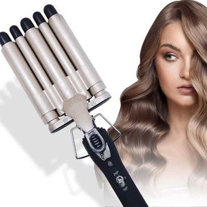 Ferros de curling sem cabelo liso Cinco tubo haste de curling Wave Waverler automático Q240506